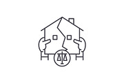 Real estate law line icon concept