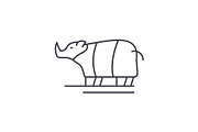 Rhinoceros line icon concept