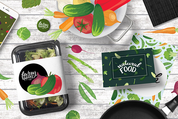 Hand drawn vector elements Veggies in Illustrations - product preview 2