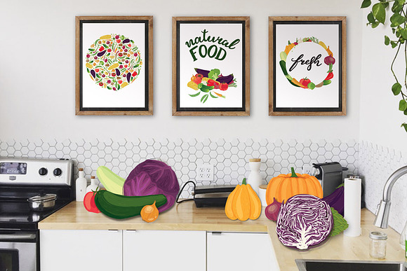 Hand drawn vector elements Veggies in Illustrations - product preview 5