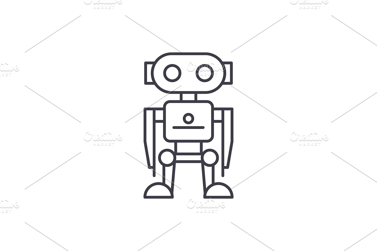 Robot line icon concept. Robot in Illustrations - product preview 8