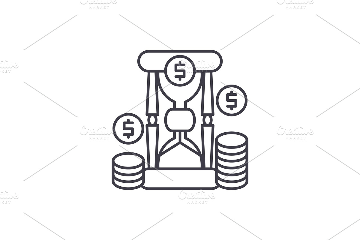 Roi line icon concept. Roi vector in Illustrations - product preview 8