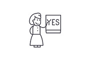 Say yes line icon concept. Say yes