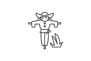 Scarecrow line icon concept