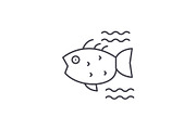 Sea fish line icon concept. Sea fish