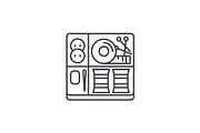 Sewing kit line icon concept. Sewing