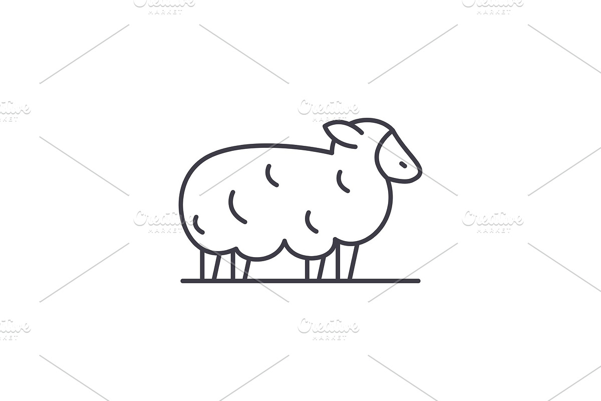 Sheep line icon concept. Sheep in Illustrations - product preview 8