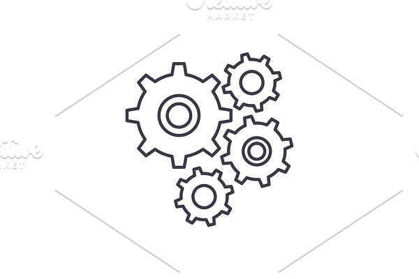 Gear wheel line icon concept. Gear
