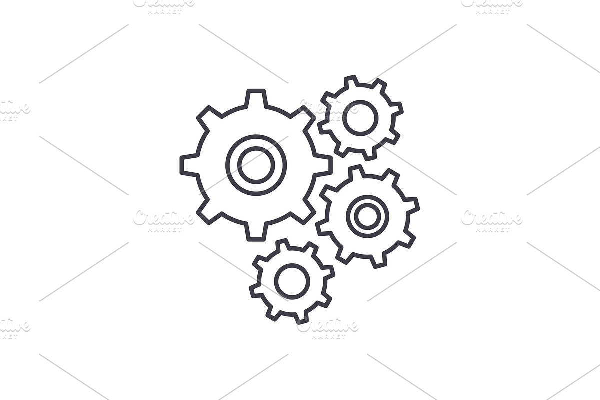 Gear wheel line icon concept. Gear in Illustrations - product preview 8