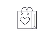 Shopaholic line icon concept
