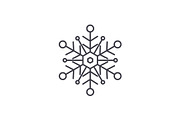 Snowflake line icon concept