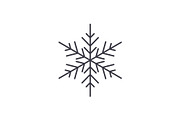 Snowflake decor line icon concept