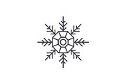 Snowflake decoration line icon