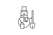 Snowman line icon concept. Snowman