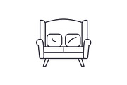 Sofa for two line icon concept. Sofa