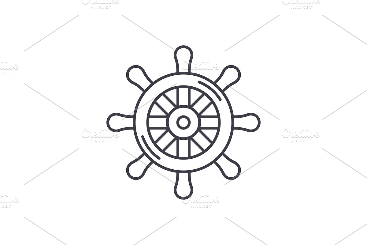 Steering wheel line icon concept in Objects - product preview 8