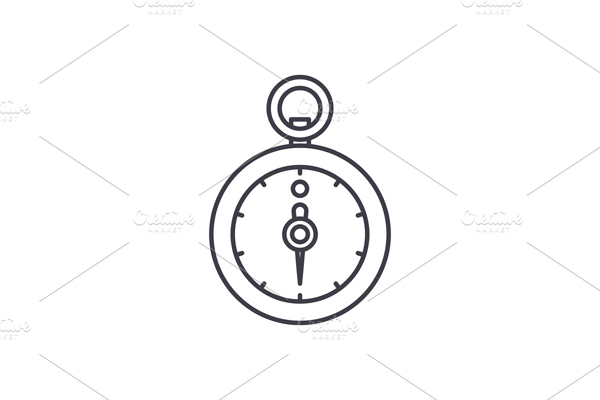 Stopwatch line icon concept in Objects - product preview 8