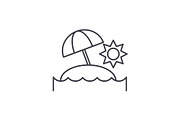 Sunny island line icon concept