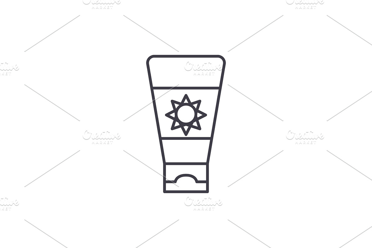 Sunscreen cream line icon concept in Objects - product preview 8