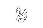 Swan line icon concept. Swan vector