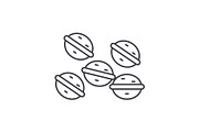 Sweet nuts line icon concept. Sweet