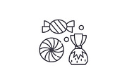 Sweet shop line icon concept. Sweet