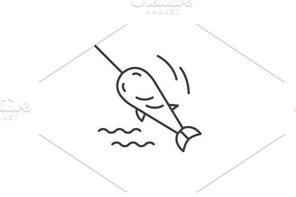 Swordfish line icon concept
