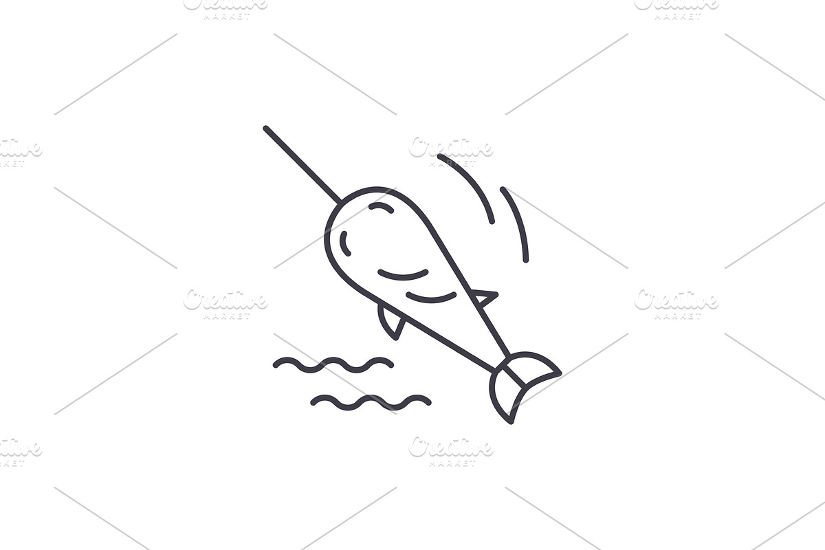 Swordfish line icon concept in Illustrations - product preview 8