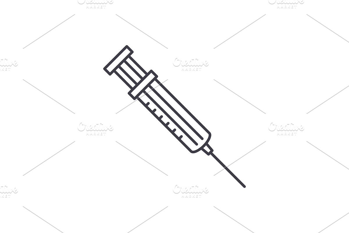 Syringe line icon concept. Syringe in Objects - product preview 8