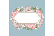 Floral card template with empty
