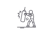 Taekwondo line icon concept
