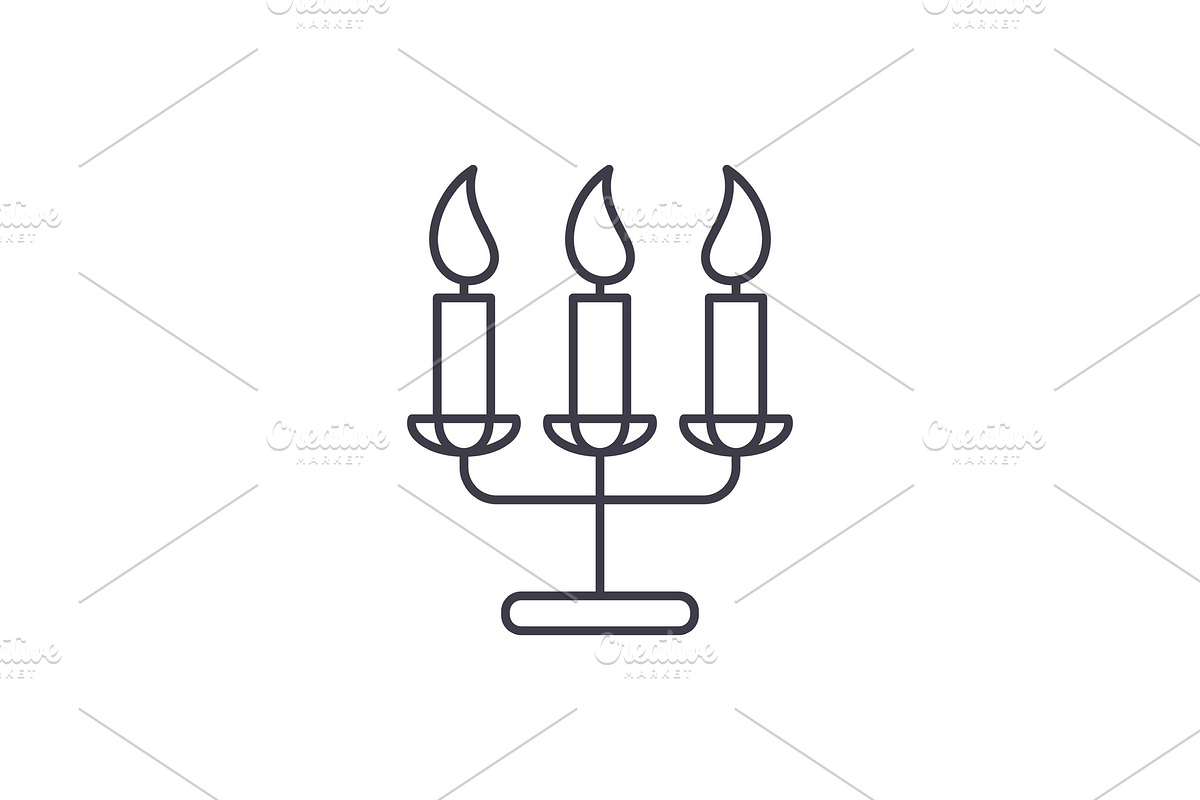 Tasty candles line icon concept in Objects - product preview 8