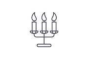 Tasty candles line icon concept