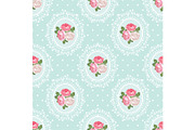 Shabby chic rose seamless pattern on