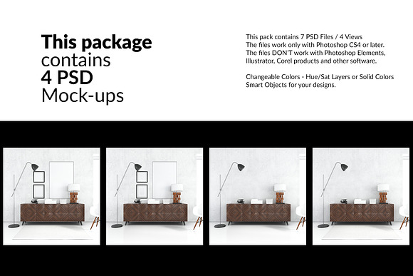 Floor Frames & Carpet in Living Room in Product Mockups - product preview 1