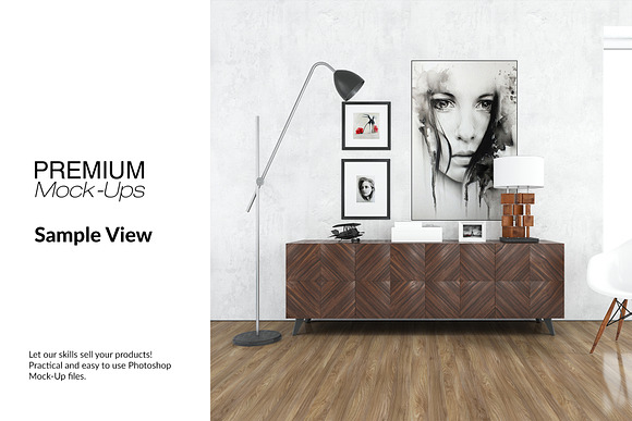 Floor Frames & Carpet in Living Room in Product Mockups - product preview 9