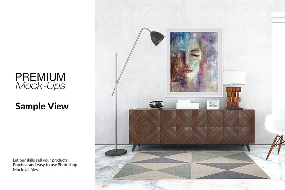 Floor Frames & Carpet in Living Room in Product Mockups - product preview 13