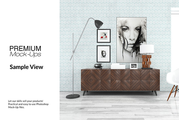 Floor Frames & Carpet in Living Room in Product Mockups - product preview 16