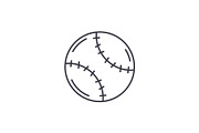 Tennis ball line icon concept