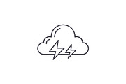 Thunderstorm line icon concept