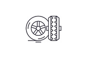 Tires line icon concept. Tires