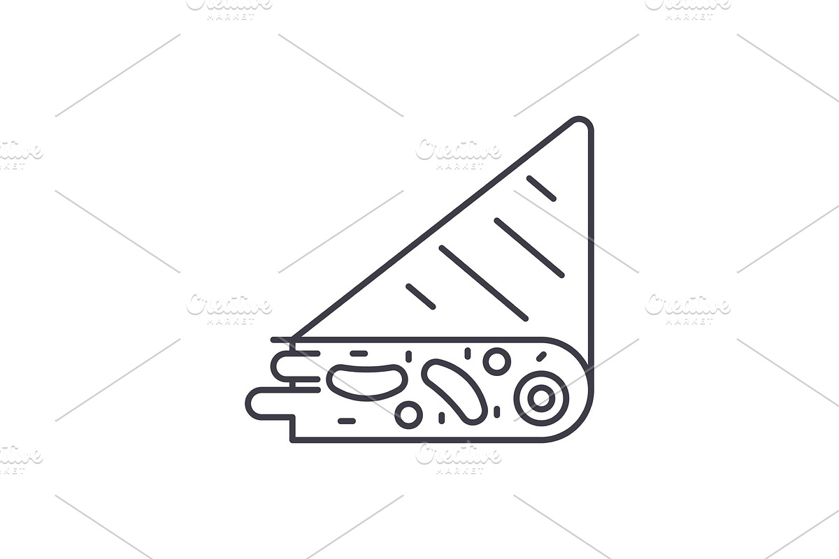 Tortilla line icon concept. Tortilla in Illustrations - product preview 8