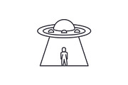 Ufo line icon concept. Ufo vector