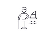 Vacation planning line icon concept