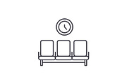 Waiting room line icon concept