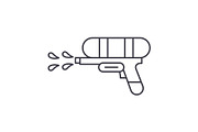 Water gun line icon concept. Water
