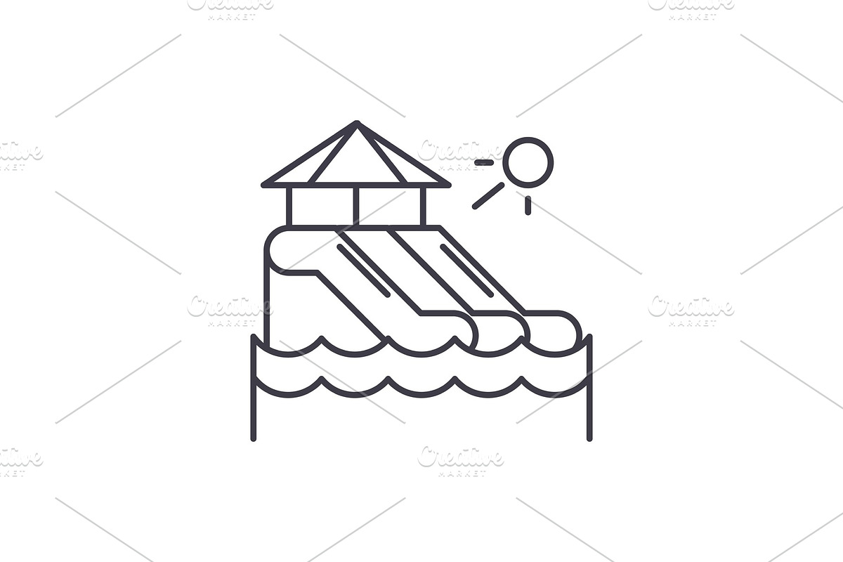 Waterslides line icon concept in Objects - product preview 8