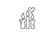 Wax candles line icon concept. Wax
