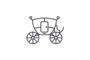 Wedding carriage line icon concept
