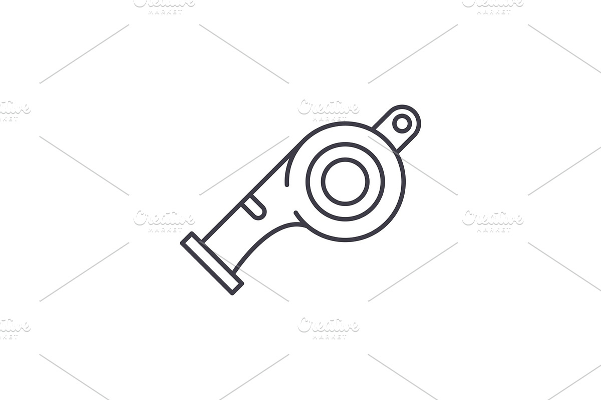 Whistle line icon concept. Whistle in Objects - product preview 8